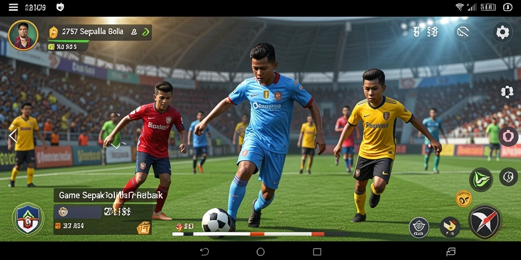 Tampilan gameplay <strong>2757</strong> menampilkan aksi seru di lapangan sepak bola.