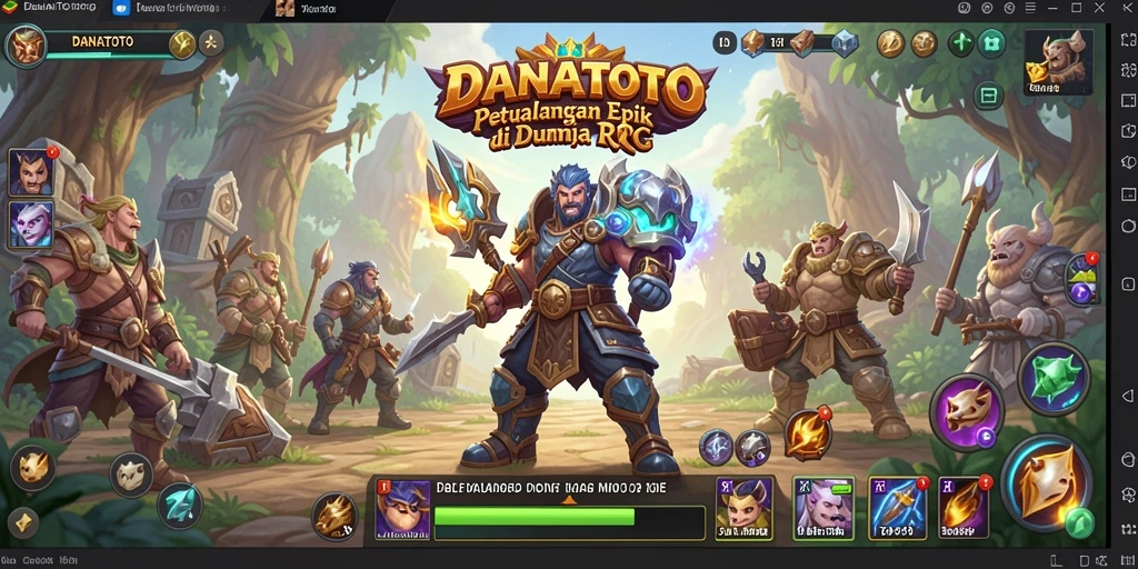 Screenshot gameplay RPG DANATOTO yang menunjukkan aksi pertarungan yang seru.