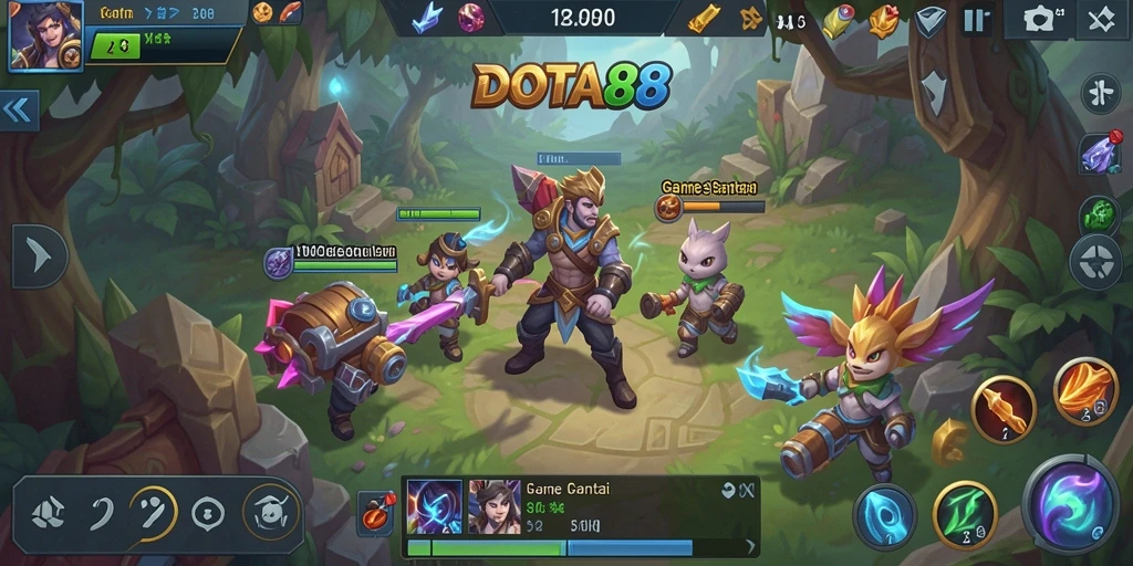 Tangkapan layar DOTA88 menampilkan gameplay santai dan penuh warna.