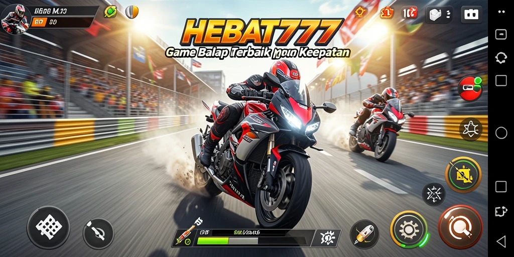 Gameplay HEBAT777 yang mendebarkan saat balapan motor.