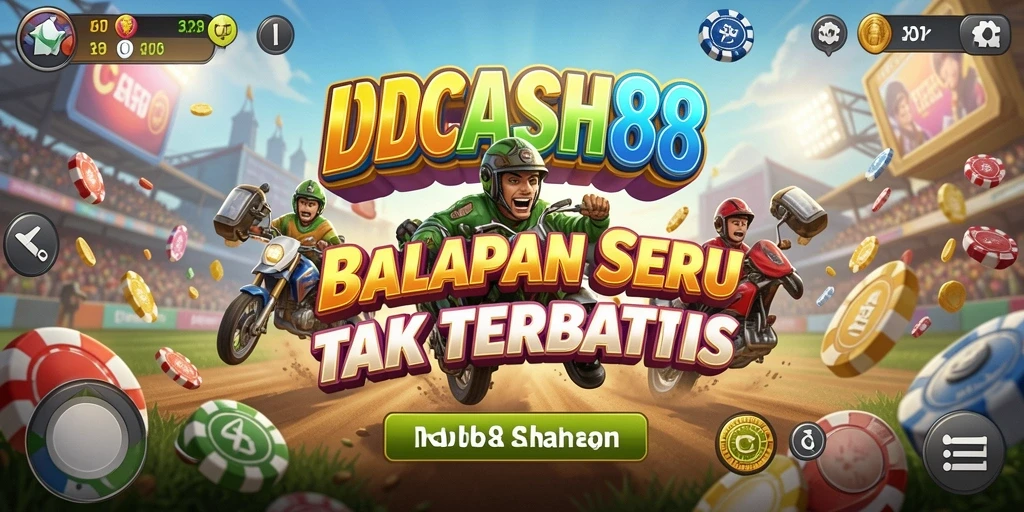 Screenshot gameplay IDCASH88 menampilkan aksi balapan yang mendebarkan.