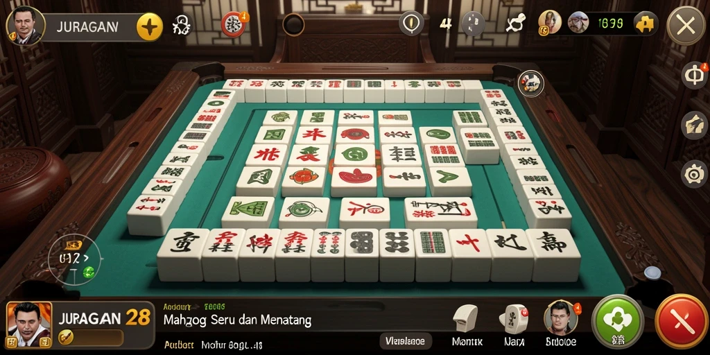 Screenshot gameplay JURAGAN28 menampilkan momen seru permainan Mahjong.