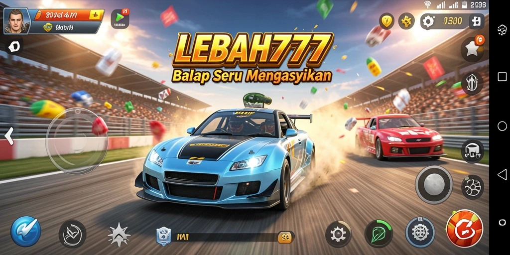 Tampilan gameplay balap seru di LEBAH777.