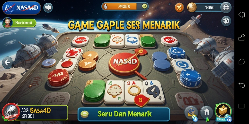 Tampilan gameplay seru NASA4D dengan suasana Gaple yang menyenangkan.