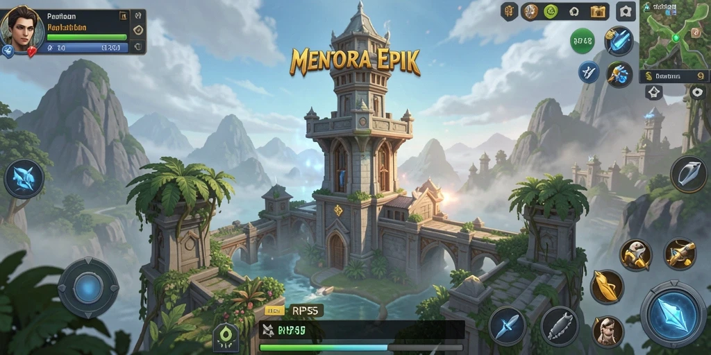 Tangkapan layar dari gameplay RP55 menunjukkan serangan menara yang epik.