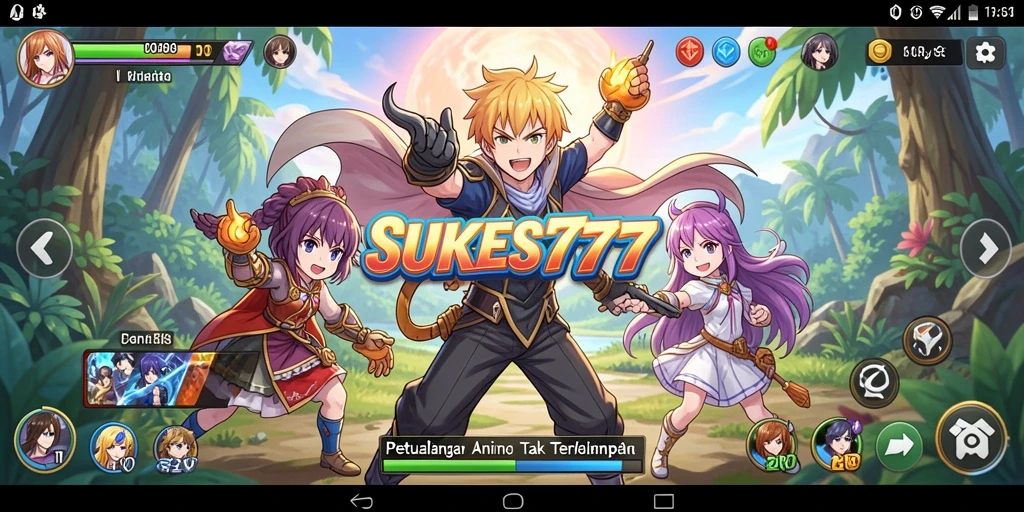 Tampilan epik dari gameplay SUKSES777 yang penuh warna.