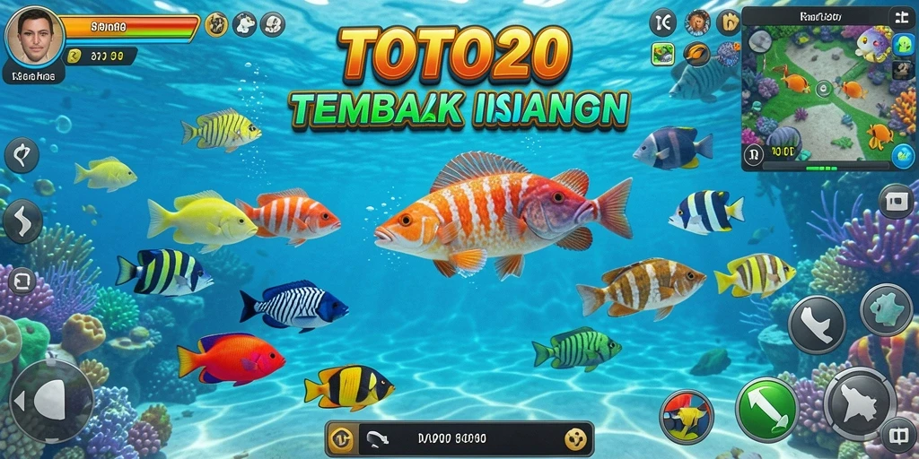 Tampilan screenshot menampilkan aksi seru di game Tembak Ikan TOTO20.