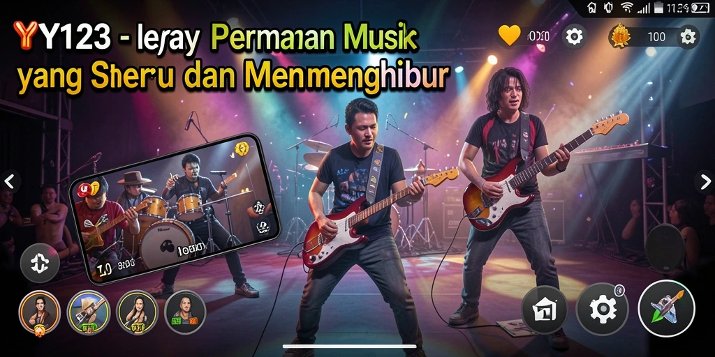 Tampilan gameplay YY123 dengan berbagai lagu menarik.